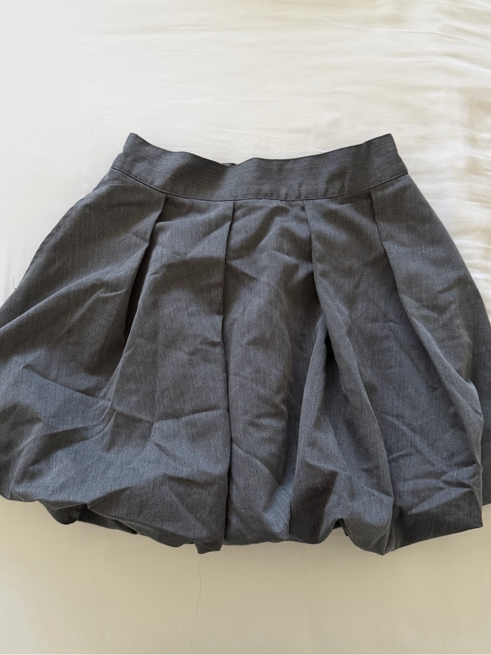 Women's Pleated Bubble Skirt - Gray